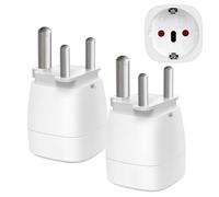 【2 Pièces】 Adaptateur de Voyage France vers Afrique du Sud, 2 Broches Europe vers 3 Broches Type M, Adaptateur de Prise pour Mozambique, Bhoutan, Namibie, Botswana