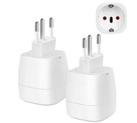 【2 Pièces】 Adaptateur de Voyage France vers Suisses, 2 Broches Europe vers 3 Broches Type J, Adaptateur de Prise pour Maldives, Rwanda, Liechtenstein