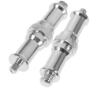 2 Pièces Adaptateur Fileté Mâle 1/4 vers 3/8 en Aluminium | Montage Rapide sur Pied D’éclairage, Assemblage et Démontage Aisés, Finition Argentée Anti-oxydation, Lot de Deux Pièces