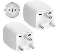 2 Pièces Adaptateur France vers Inde, Europe vers Inde Adaptateur de Voyage, EU vers Prise de Type D, pour Inde, Népal, Niger,