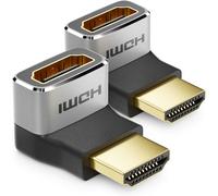 2 Pièces Adaptateur Hdmi Connecteur De Couplage Angle 270° 8K@60Hz / 4K@120Hz Uhd Aluminium Hdmi 2.1 Arc Hdr10+ Dolby Vision Vrr Allm 48Gbps 270° Coudé Gris Noir