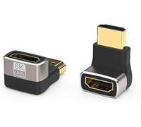 2 Pièces | Adaptateur HDMI UHD 8K | 90° et 270° | Rallonge Mâle vers Femelle | pour Playstation, Fire Stick, Chromecast, Nintendo Switch, HDTV, Ordinateur Portable, Xbox