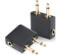 2 Pièces Adaptateur Jack 3,5 Mm Pour Casque D'Écoute D'Avion Plaqués Or,Adaptateurs Airline Ecouteur Avion Adaptateur Audio Jack Pour Casque Audio Double Prise Jack 3,5 Mm Vers Jack Stéréo 3[Z3587]