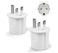 2 Pièces Adaptateur Prise Anglaise, Adaptateur de Voyage France vers UK, Adaptateur de Prise pour Irlande, Angleterre, Ecosse, Dubaï, Malte, Adaptateur Type G (Blanc)