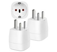 【2 Pièces】 Adaptateur Prise Inde, Adaptateur Voyage Accessoires, EU vers Prise de Type D, Adaptateur de Voyage pour Inde, Népal, Sri Lanka, Mozambique