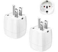 【2 Pièces】 Adaptateur Prise USA, Adaptateur Voyage Accessoires, FR 2 Broches vers US 3 Broches Adaptateur Prise Canada, Mexique, Thaïlande Type B (Noir)