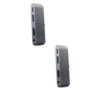 2 Pièces Adaptateur USB Adaptateur de concentrateur USB ateurs électriques séparateur ateur hub Casque 3,5 mm ateur hub Charge pd Haute définition moyeu Quai 4k