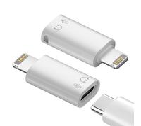 2 Pièces Adaptateur USB C 3.1 vers Lightning pour DJI Mic, Adaptateur Audio Type C vers Lightning pour iPhone 14/13/12, Microphone, pour Charge, Transferts de Données, Casque, OTG, Blanc