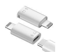 2 Pièces Adaptateur USB C 3.1 vers Lightning pour DJI Mic, Adaptateur Lightning vers USB C pour iPhone 14/13/12, Récepteur Microphone sans Fil, Support de Charge, Transferts de Données, OTG, Earpods