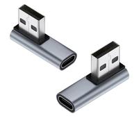 2 Pièces Adaptateur USB C à Angle de 90° 10Gbps - Connecteur USB A vers USB C à Angle de 90°, Adapté pour Ordinateurs Portables et Appareils USB-C
