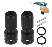 2 Pièces Adaptateur Visseuse À Choc, Embout Clé À Choc 1/2 Pouce À 1/4 Pouce, Adaptateur Hexagonal pour Visseuse, Adaptateurs 1/2 1/4 pour Perceuse Impact Noir