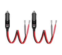 2 Pièces Adaptateurs Allume-Cigare 12V/24V Universels avec Câble d’Alimentation 16AWG, Prise Mâle Allume Cigare avec Voyant LED, Accessoire Électrique pour Onduleur Pompe à Air Tasse Chauffante