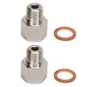 2 Pièces Adaptateurs d'Expéditeur 1/8in NPT Femelle à M10 X 1.0 Adaptateur de Manomètre Mâle Adaptateur de Manomètre d'Huile en Acier Inoxydable avec Rondelle