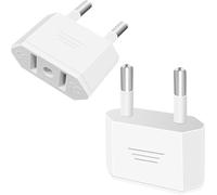 2 Pieces Adapter Plug USA to France Deutschland Stecker Adapter Plug for Travel US to EU