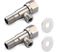 2 Pieces Adjustable Angle Faucet,Toilet Tap Valve (1/2""* 3/8"") Stainless 304 Washing Machine Valve