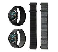 2 Pieces Adjustable Nylon Watch Straps Quick Release Replacement Strap for Men and Women Band Width 22mm for Smart Watch Lugs Black and Olive Green