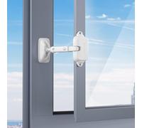 2 Pieces Adjustable Window Space Size Baby Window Limiter Child Safe Window Lock For Children And Pets (2 Pieces,White)