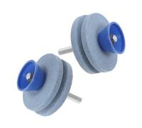 2 Pièces Affûteuse de Tondeuse à Gazon Double en Corindon | Installation Facile, Affûtage Rapide et Précis, Compatibilité Large pour Lames de Pelle et Houes de Jardin