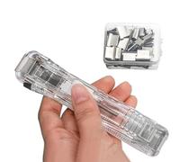 2 Pièces Agrafeuse Portable À Pince À, 11,5 * 2,5 Cm Distributeur De Pince À Pour Documents Manuelle, Agrafeuse Portable Avec 100 Clips Réutilisables, Pour Bureau, École, Maison