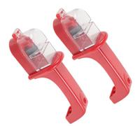 2 Pièces Aiguiseur de Couteaux Cuisine Portable en ABS Métal Rouge | Affûtage Rapide, Angle de Lame Reformé, Poignée Ergonomique, Trou Suspendre, Cuisine et Camping