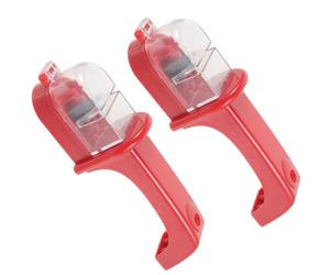 2 Pièces Aiguiseur de Couteaux Cuisine Portable en ABS Métal Rouge | Affûtage Rapide, Angle de Lame Reformé, Poignée Ergonomique, Trou Suspendre, Cuisine et Camping