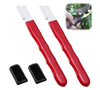 2 Pièces Aiguiseurs de Lames de Poche, Supérieure Aiguiseur à Usage Polyvalent, Aiguiseur d'Outils de Jardin en Acier Tungstène de Qualité pour Sécateurs Hachettes Cisailles Clôture Faucilles (rouge)