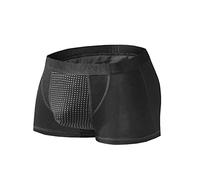 2 Pièces Aimant sous-vêtement pour des Hommes sous-vêtement Respirant Thérapie Magnétique Soins de Santé Sexy Performance Caleçons avec Braguette Fonctionnelle en Maille (Color : Nero, Size : XXL)