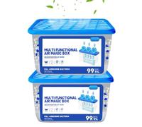 2 Pièces Air Magics Box Boîte De Purification Anti Poussière, 350ml Purificateur D'Air, Absorbeur D'Odeurs Boîte D'Élimination De La Poussière Pour Sous-sols, Garages, Nurseries, Placards