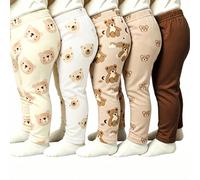 2 pièces aléatoires de vêtements mignons confortables minimalistes doux décontractés imprimé de dessin animé pantalon pour garçons port quotidien motif préféré cadeau marron automne 6-9M,9-12M,12-18M,