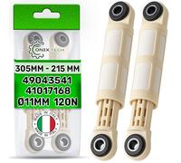 2 Pièces Amortisseur Machine 120N Ø11 mm 185/265 mm avec Code Original 41017168 41017170 pour Candy pour Haier pour Hoover - Garantie de 5 Ans - MADE IN ITALY - ONIX TECH