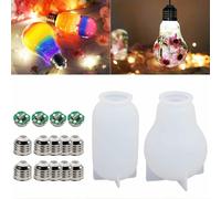 2 Pièces Ampoule Résine Silicone Moules Avec 10 Pièces Bouchons 4 Pièces Puce Led Base Pour La Maison Bricolage Décoration Artisanat Fait Main