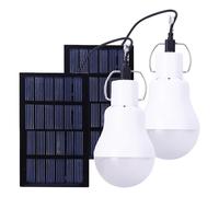 2 Pièces Ampoule Solaire, Câble 3.5 m Lampe LED Solaire Extérieure avec Panneau Solaire 800mAh, Lampe Camping Solaire pour Eclairage, Extérieur, Randonnée, Camping, Tente , Pêche