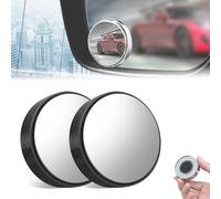 2 Pièces Angle Mort Voiture pour Chrysler 300c Grand Cherokee Rambler Grand Cherokee PHEV, Suction Cup Car Convex Blind Spot Mirror, 360° Tourner Miroir de Point Aveugle,B/Black