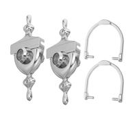 2 Pièces Anneau de Porte avec Œilleton 180° et Trou 14 MM | Structure Double Couronne, Son Clair à Frappe, Sécurité Renforcée, Finition Argentée pour Entrée Principale