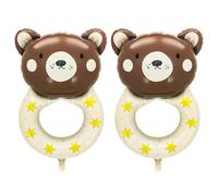 2 Pièces Anneau Ours Ballons En Aluminium Décorations De Réception-Cadeau Pour Bébé Ballons En Aluminium Ballon Bébés Ballon Ours