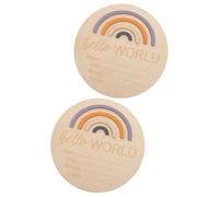 2 Pièces Annonce de Naissance Bébé Panneau Rond, Décor Arc-en-ciel | Photo Souvenir Portable, pour Annoncer L’arrivée, Détails -né, Fête Prénatale et Chambre Couleur Aléatoire