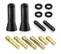 2 Pièces Antenne de Voiture Courte 3,5 cm, Mini Radio Antenne De Toit à Tige Court Universelle, Aérienne Stubby Remplacement Amplifiée pour Véhicule, Signal FM/AM Clair, Résistante aux Intempéries