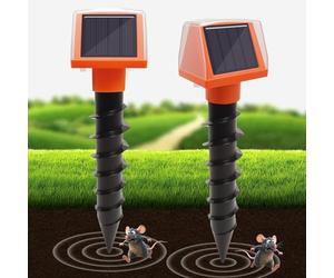 2 Pièces Anti Taupe Solaire, Répulsif à Ultrasons Imperméable Repulsif Taupe Répulsif Contre Les Campagnols Convient aux Jardins et aux Pelouses Repousser Efficacement Les Serpents et Les Rongeurs