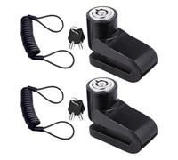 2 Pièces Antivol de Disque pour Vélo et Moto, Alliage Acier Noir | Blocage Rapide, Câble de Rappel Inclus, pour Stationnement Prolongé et Sorties, Sécurité Portable