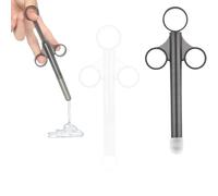 2 Pièces Applicateur de Lubrifiant Réutilisable, Seringue à Lubrifiant avec Embout Lisse et Arrondi pour Hommes, Femmes et Couples (Gris & Blanc)