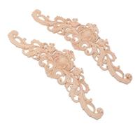 2 Pièces Applique Décorative en Bois Sculpté Rétro | Bois Khaki, Effet Décoratif Créatif, Léger et Compact, Résistance à L'usure Chocs