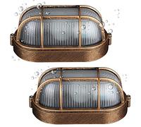 2 Pièces Applique D'extérieur, Hublot Lampe Ovale En Aluminium Moulé Sous Pression Applique, Murale Marine Nautique Lumière Vintage Industrielle, Lampe De Bateau, Décoration Mur Patio Couloir Lampes
