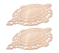 2 Pièces Applique en Bois Sculpté Européen, Ornement Meuble B-237 28x20 | Bois Brut Non Peint, Veinage , Style Nordique Luxe Léger, pour Surfaces Planes et Façades