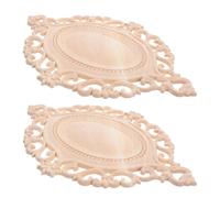 2 Pièces Applique en Bois Sculpté Style Européen, Panneau 28x20 CM | Bois Brut Non Peint, Veinage , Décor Ajouré, pour Panneaux et Façades de Tiroirs, à Coller ou Clouer