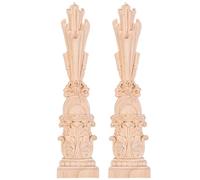 2 Pièces Applique en Bois Sculpté, Style Romain Antique | Lot, Finition Non Peinte, Ligne de Sculpture Nette, Usage Intérieur pour Murs et Placards