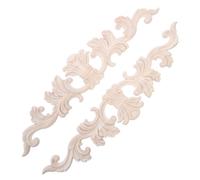2 Pièces Applique Murale, Bande Décorative Française 16 Pouces | Bois Massif Marron, Motif Diagonal et Bord Courbe, Finition Texturée Naturelle pour Rénovation