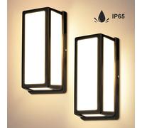 2 pièces Applique murale LED Extérieur Intérieur IP65 étanche,18W Applique murale aluminium, Veilleuse extérieure pour entrée jardin balcon garage couloir, Blanc chaud