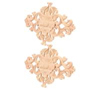 2 Pièces Appliques en Bois Sculpté Md0122 pour Meubles et Portes
