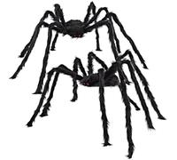 2 pièces Araignées décoratives d'Halloween, 30 cm et 50 cm, Araignée en peluche, halloween deko, spider, araignée géante halloween, poilue, Décoration intérieure et extérieure