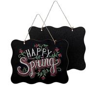 2 Pièces Ardoise Craie 25 x 20 Cm Tableau Noir Craie, Ardoise Noir Effacable Double Mini Tableau Ardoise Murale, Décoration à Accrocher pour Mariage, Cuisine, Décoration de Table, Panneau de Menu